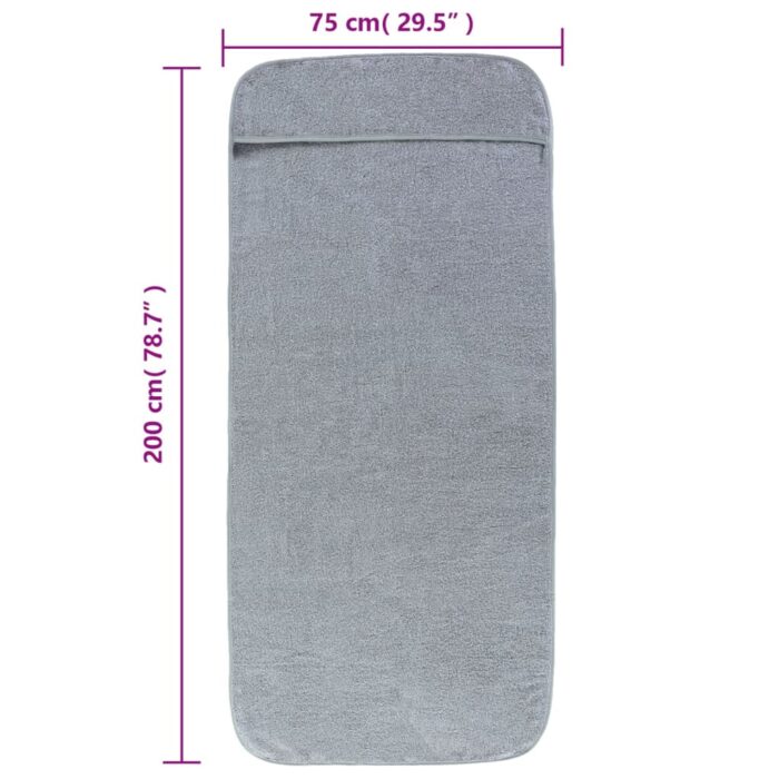 Serviettes de plage 2 pcs gris 75x200 cm tissu 400 GSM – Image 6