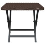 Table pliable marron 45x35x32 cm résine tressée – Image 2