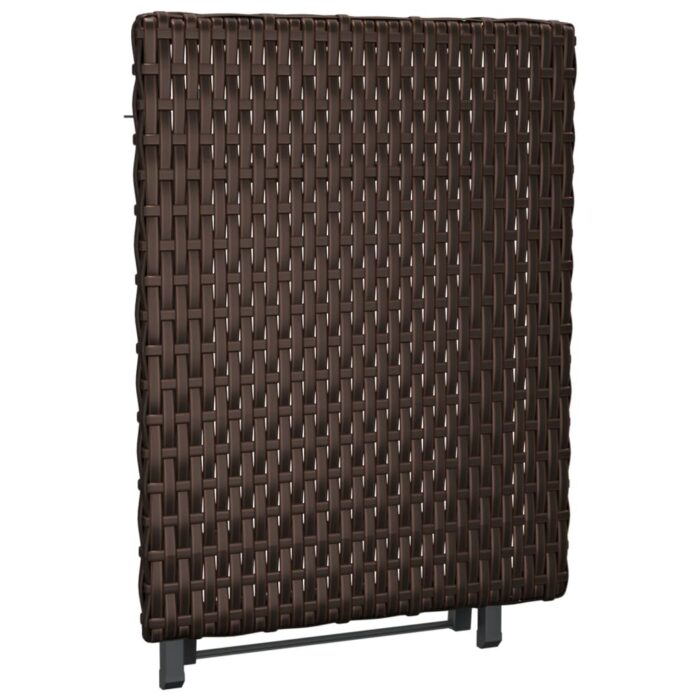 Table pliable marron 45x35x32 cm résine tressée – Image 3
