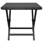 Table pliable noir 45x35x32 cm résine tressée – Image 2