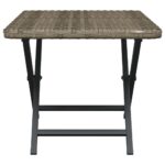 Table pliable gris 45x35x32 cm résine tressée – Image 2