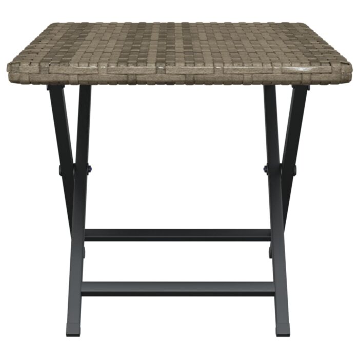 Table pliable gris 45x35x32 cm résine tressée – Image 2