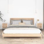 Tables de chevet 2pcs blanc 40x30x55,5cm bois ingénierie et fer