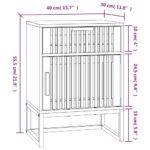 Table de chevet noir 40x30x55,5 cm bois d’ingénierie et fer – Image 6