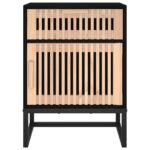 Tables de chevet 2 pcs noir 40x30x55,5cm bois ingénierie et fer – Image 6