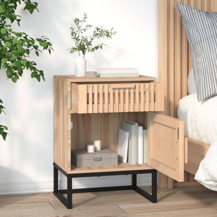 Tables de chevet 2 pcs 40x30x55,5 cm bois ingénierie et fer – Image 3