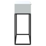 Table console blanc 80x30x75 cm bois d'ingénierie et fer – Image 4