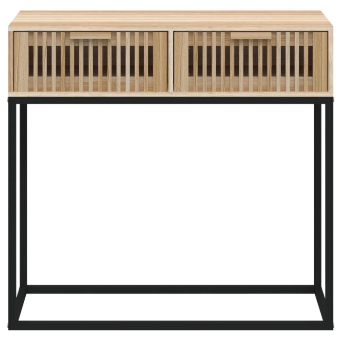 Table console 80x30x75 cm bois d'ingénierie et fer – Image 2