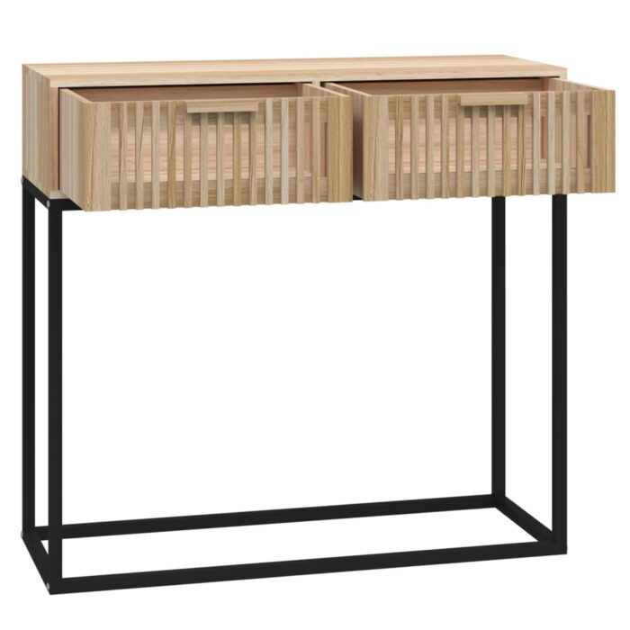 Table console 80x30x75 cm bois d'ingénierie et fer – Image 3