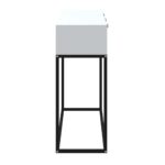 Table console blanc 105x30x75 cm bois d'ingénierie et fer – Image 4