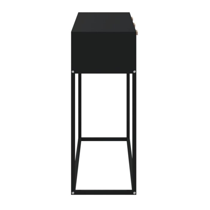 Table console noir 105x30x75 cm bois d'ingénierie et fer – Image 4