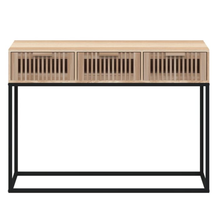 Table console 105x30x75 cm bois d'ingénierie et fer – Image 2