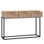 Table console 105x30x75 cm bois d'ingénierie et fer – Image 3