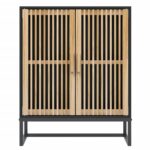 Buffet noir 60x30x75 cm bois d'ingénierie – Image 2