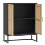 Buffet noir 60x30x75 cm bois d'ingénierie – Image 4