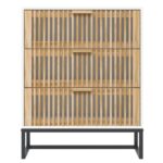 Buffet blanc 60x30x75 cm bois d'ingénierie – Image 2