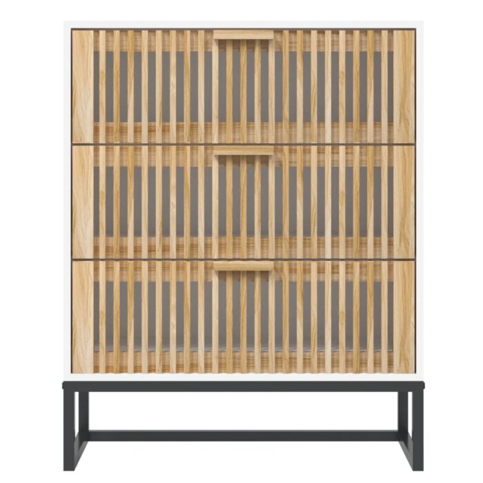 Buffet blanc 60x30x75 cm bois d'ingénierie – Image 2