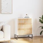 Buffet blanc 60x30x75 cm bois d'ingénierie