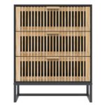 Buffet noir 60x30x75 cm bois d'ingénierie – Image 2