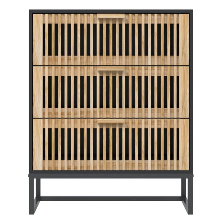 Buffet noir 60x30x75 cm bois d'ingénierie – Image 2