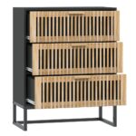 Buffet noir 60x30x75 cm bois d'ingénierie – Image 4