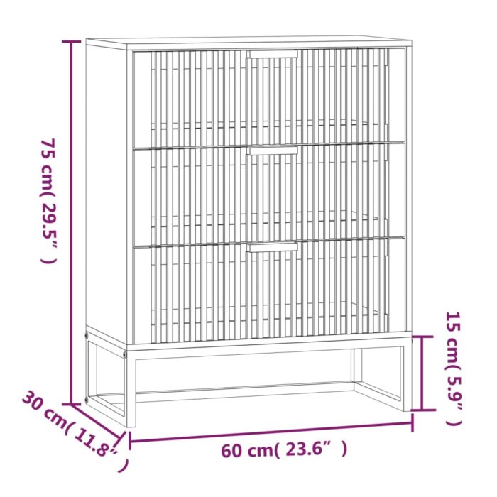 Buffet 60x30x75 cm bois d'ingénierie – Image 5