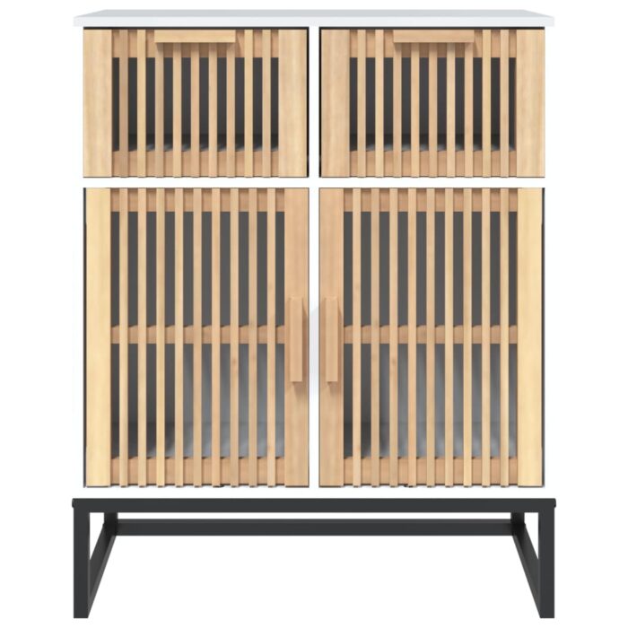 Buffet blanc 60x30x75 cm bois d'ingénierie – Image 3
