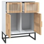 Buffet blanc 60x30x75 cm bois d'ingénierie – Image 5