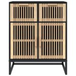 Buffet noir 60x30x75 cm bois d'ingénierie – Image 3