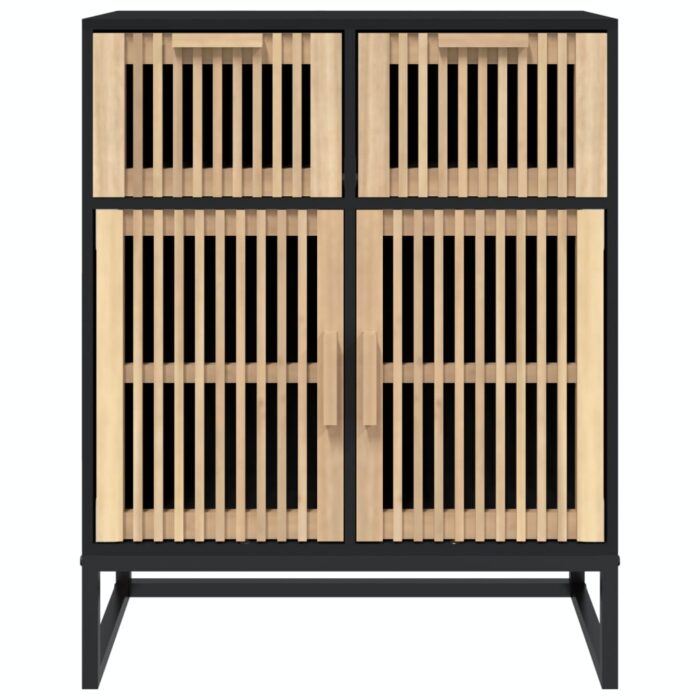 Buffet noir 60x30x75 cm bois d'ingénierie – Image 3