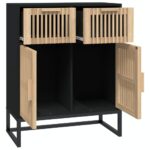 Buffet noir 60x30x75 cm bois d'ingénierie – Image 5