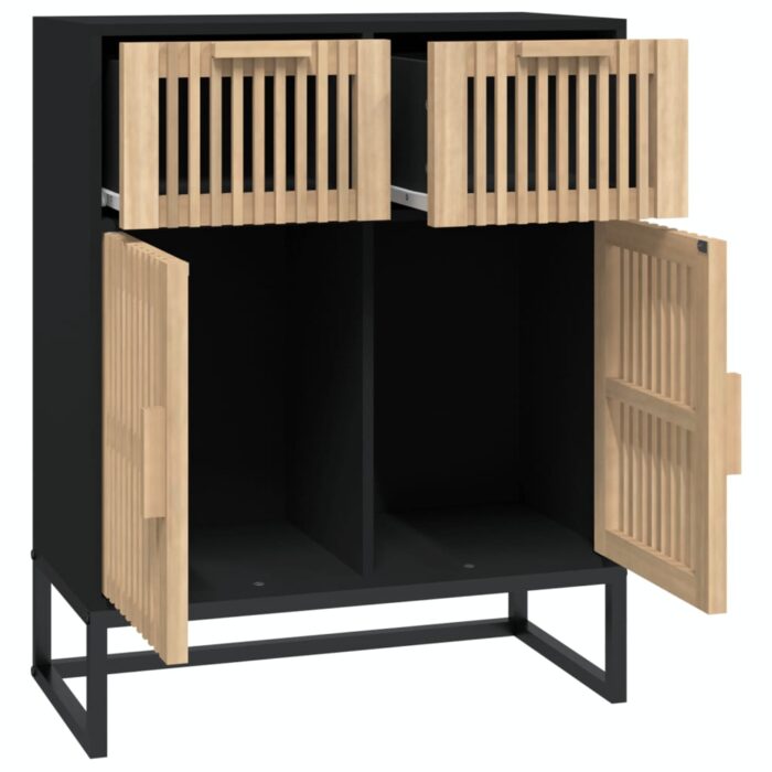 Buffet noir 60x30x75 cm bois d'ingénierie – Image 5