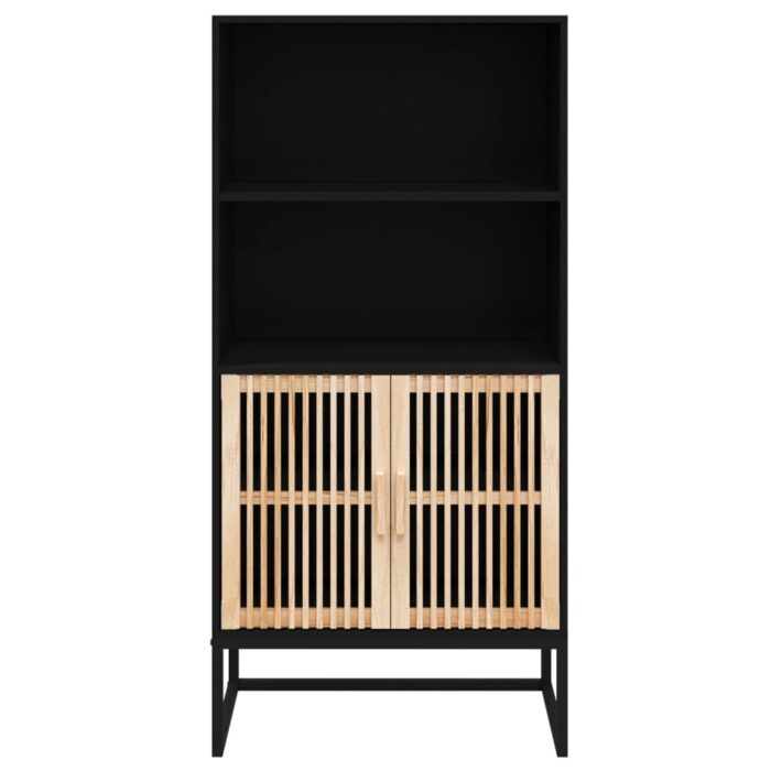 Buffet haut noir 60x35x125 cm bois d'ingénierie – Image 3
