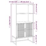 Buffet haut noir 60x35x125 cm bois d'ingénierie – Image 5