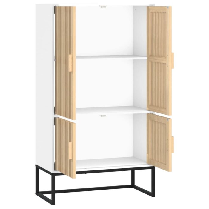 Buffet haut blanc 70x35x125 cm bois d'ingénierie – Image 2