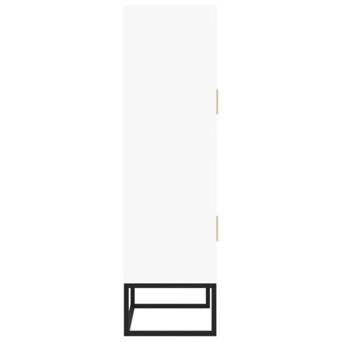 Buffet haut blanc 70x35x125 cm bois d'ingénierie – Image 4
