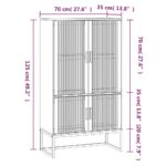 Buffet haut noir 70x35x125 cm bois d'ingénierie – Image 5