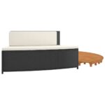 Cadre de bain à remous noir résine tressée bois massif d'acacia – Image 5