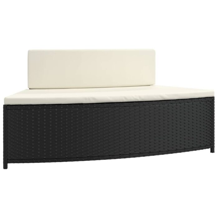 Bancs de spa avec coussins lot de 2 noir résine tressée – Image 2