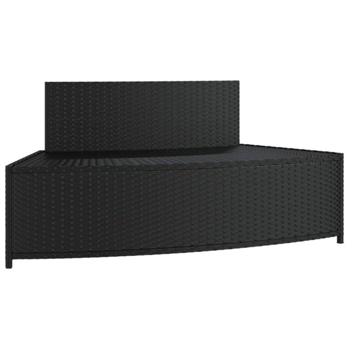 Bancs de spa avec coussins lot de 2 noir résine tressée – Image 6