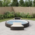 Bancs de spa avec coussins lot de 2 noir résine tressée