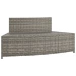 Bancs de spa avec coussins lot de 2 gris résine tressée – Image 6