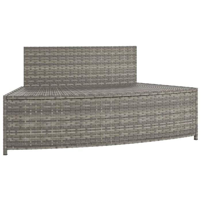 Bancs de spa avec coussins lot de 2 gris résine tressée – Image 6