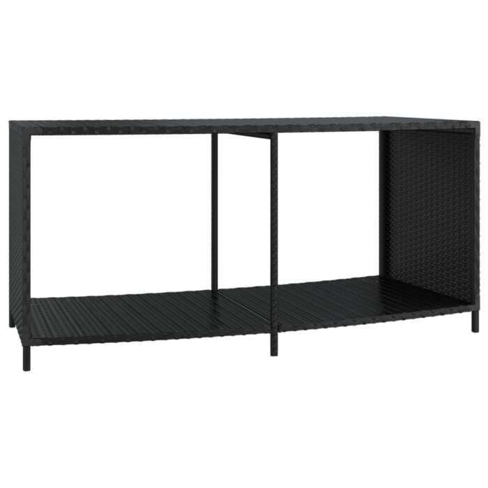 Étagères de rangement 2 pcs noir résine tressée – Image 2