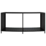 Étagères de rangement 2 pcs noir résine tressée – Image 3