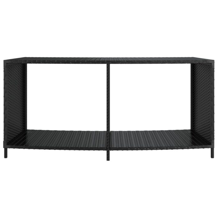 Étagères de rangement 2 pcs noir résine tressée – Image 3