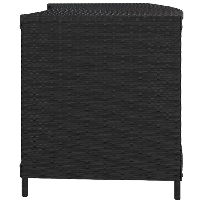 Étagères de rangement 2 pcs noir résine tressée – Image 4