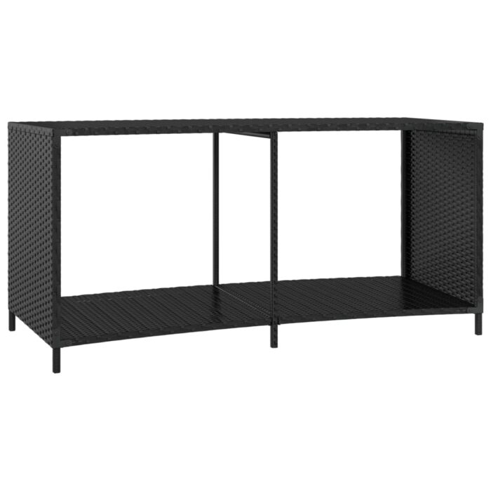 Étagères de rangement 2 pcs noir résine tressée – Image 5