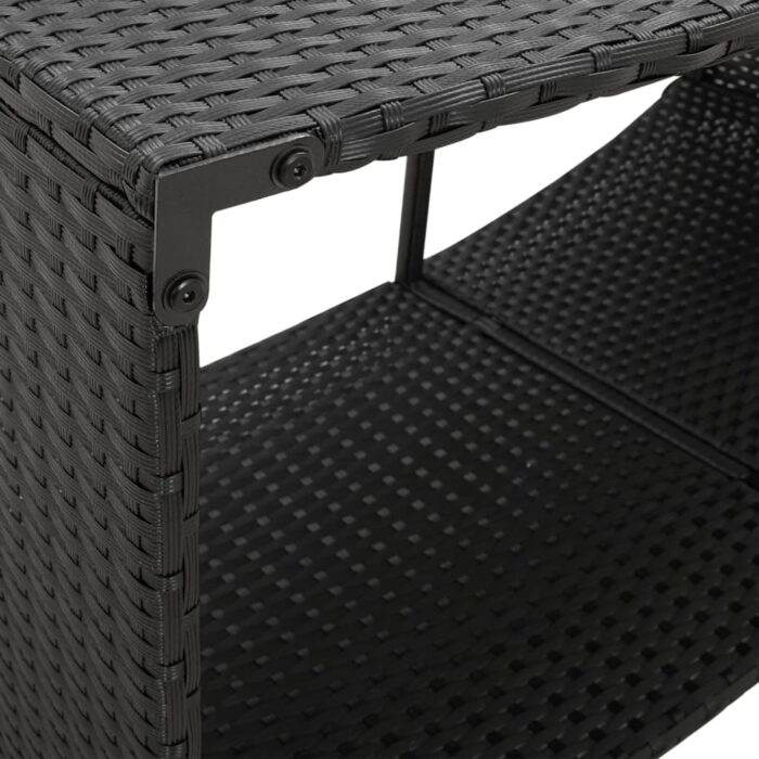 Étagères de rangement 2 pcs noir résine tressée – Image 6