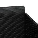Chaise longue avec coussins noir 182x118x63 cm résine tressée – Image 5